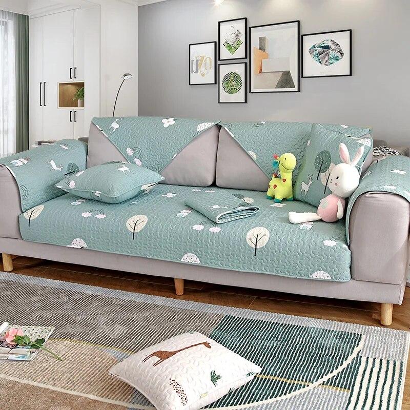 Four Seasons General Non-slip Small Floral Fabric Spring Cover Towel Covers Cloth Cotton Pastoral Style Sofa Cushions