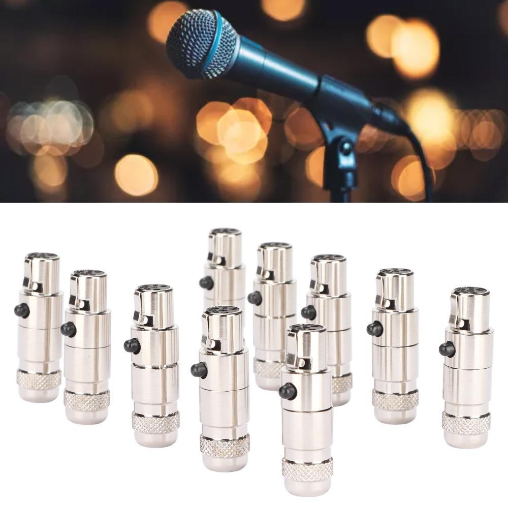 10PCS Metal 4 Cores XLR Female Plug Noise Reduction Microphone Cable Adapter for Sound Interface