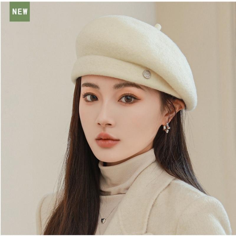 British Vintage Wool Artist's Beret Women Winter's Versatile Choice for a Flattering, Face-Slimming Silhouette Soft and Warm