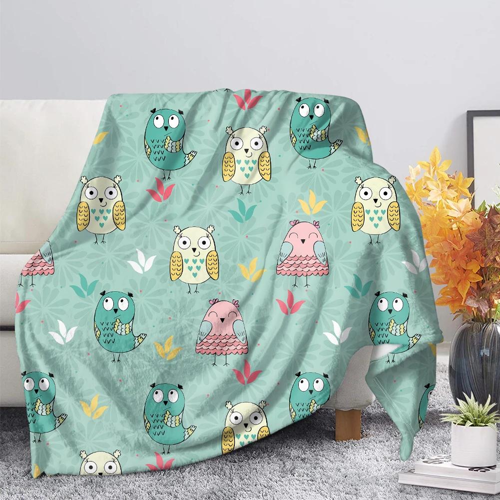 Owl Flannel Throw Blanket Super Soft Lightweight Fleece Blanket Gift for Teenage Girl for Bed Sofa Couch Blanket King Queen Size