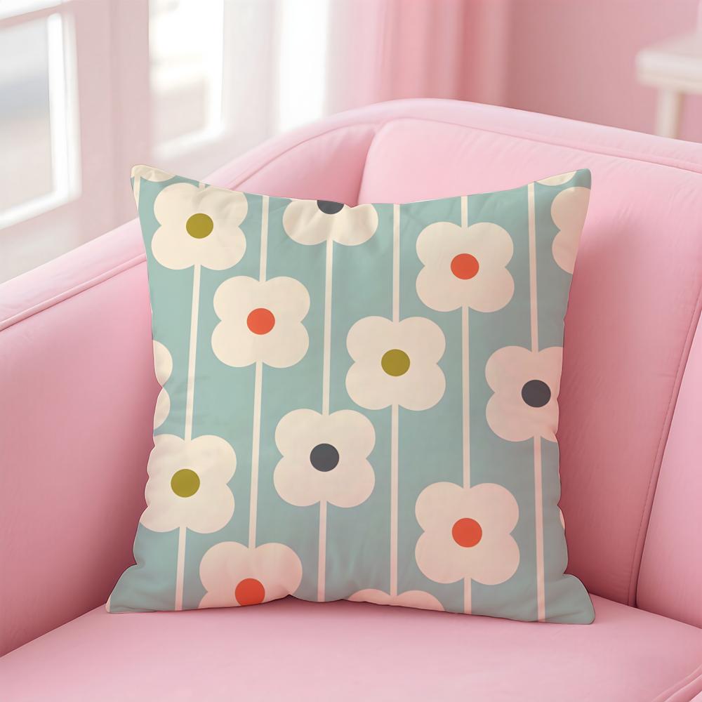 Retro Style Pattern OOrla KKiely Flower Cushion Cover Pillowcase Short Plush Invisible Zipper Room Sofa Cushion Cover