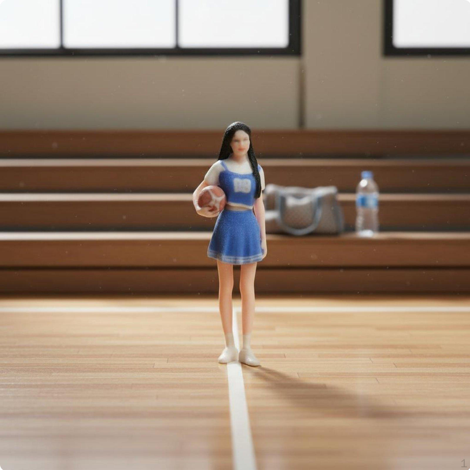 1/64 Cheerleader Figurine Collectible Miniature Basketball Girl High Detail 3D Printed Human Model