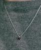Byhyeres Heart Spade Enamel Necklace Black (White) Bh6N36638Wb450