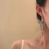 New Chinese style imitation turquoise ethnic style earrings women's niche fringed earrings fashionable versatile style earrings