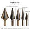 Carbon Steel Black Fillister Head Step Drill Bit Set, HSS Cobalt Titanium Conical Cone, Multiple Hole 50 Sizes 5pcs