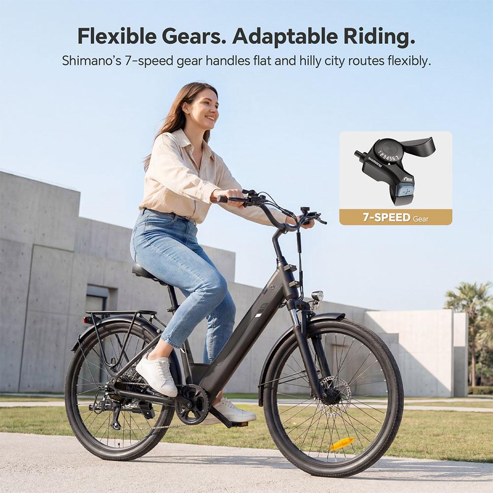Touroll J2 ST Pro Hydraulic Disc Brake Electric Bike – 45Nm Motor, 100km Range, Step-Through Urban Commuter