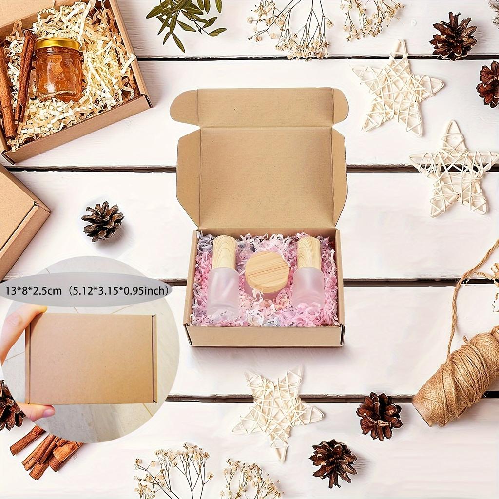 100pcs Super Hard Kraft Paper Airplane Boxes - Small Square Paper Boxes for Gift Wrapping and Mailing