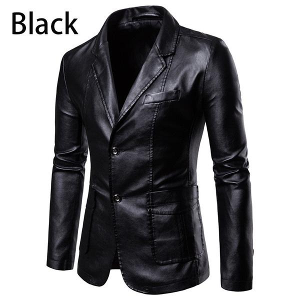 Men's Leather Suit Washed Leather Jacket Men's Single-breasted Leather Jacket Youth Jacket