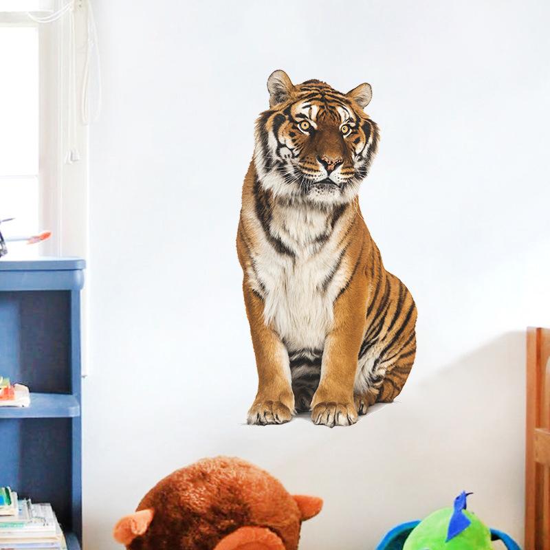 Realistic Tiger Wall Stickers For Kids Room Background Home Decor Living Room Kids Room Bedroom Decoration Wall Decals