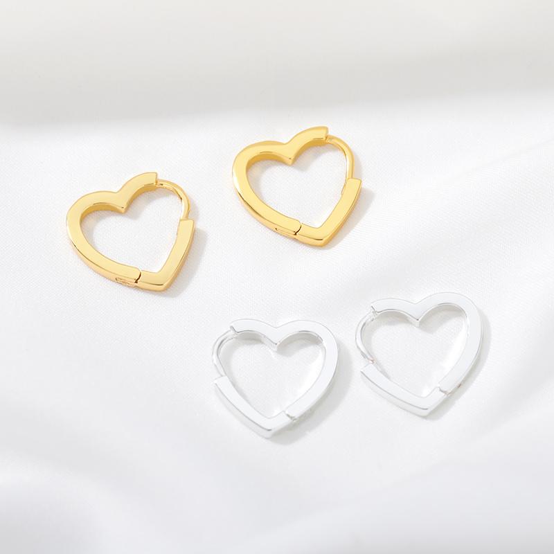 Einfache Herz-Tropfenohrringe für Damen Edelstahl Mode Ohrklemme Piercing Hängeohrring Schmuckgeschenke Bijoux Femme