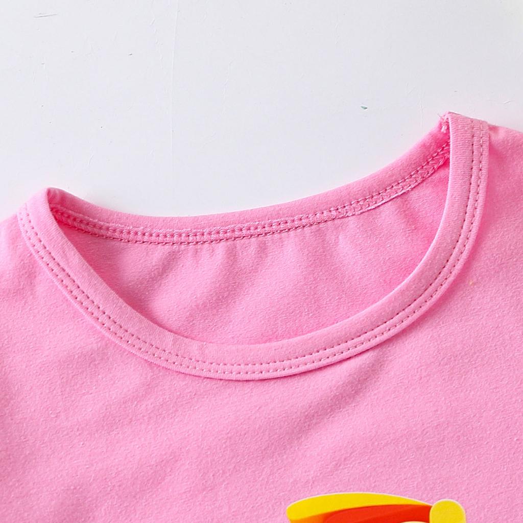1-10 Years Old Girls Days Of Week Cotton Tees Week Calendar Graphic Print Casual & Trendy T-shirts For Spring & Summer