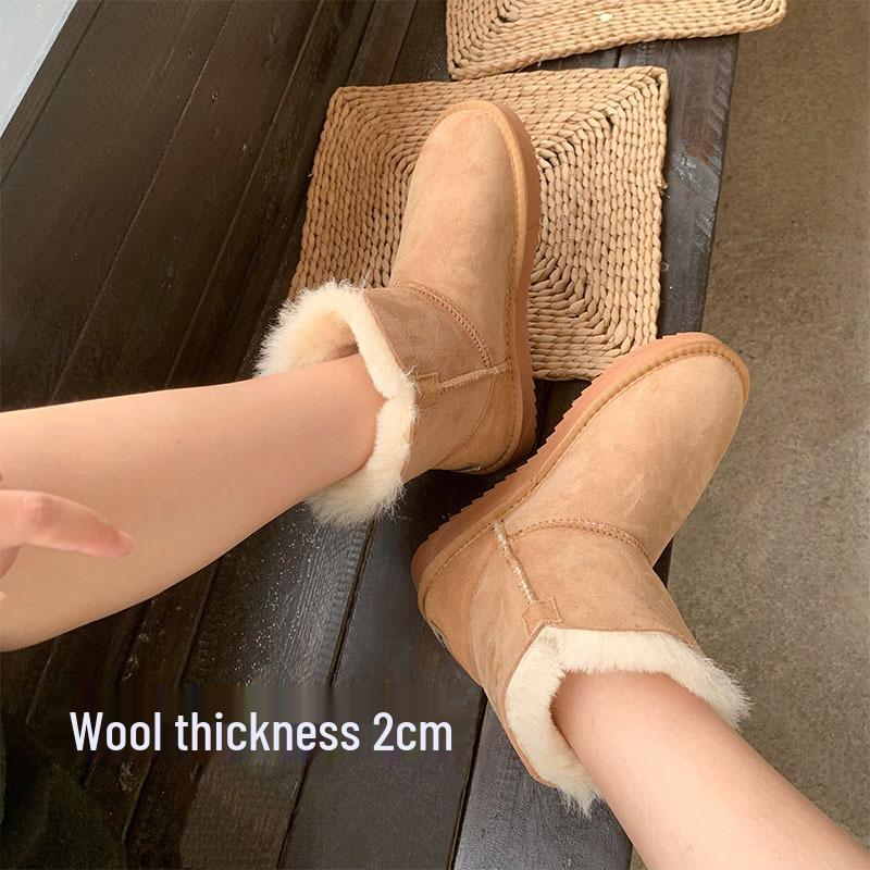 Dámské sněhule z ovčí kůže 2025: Zimní obuv se silnou podrážkou a fleecovou podšívkou - Alternativa k UGG