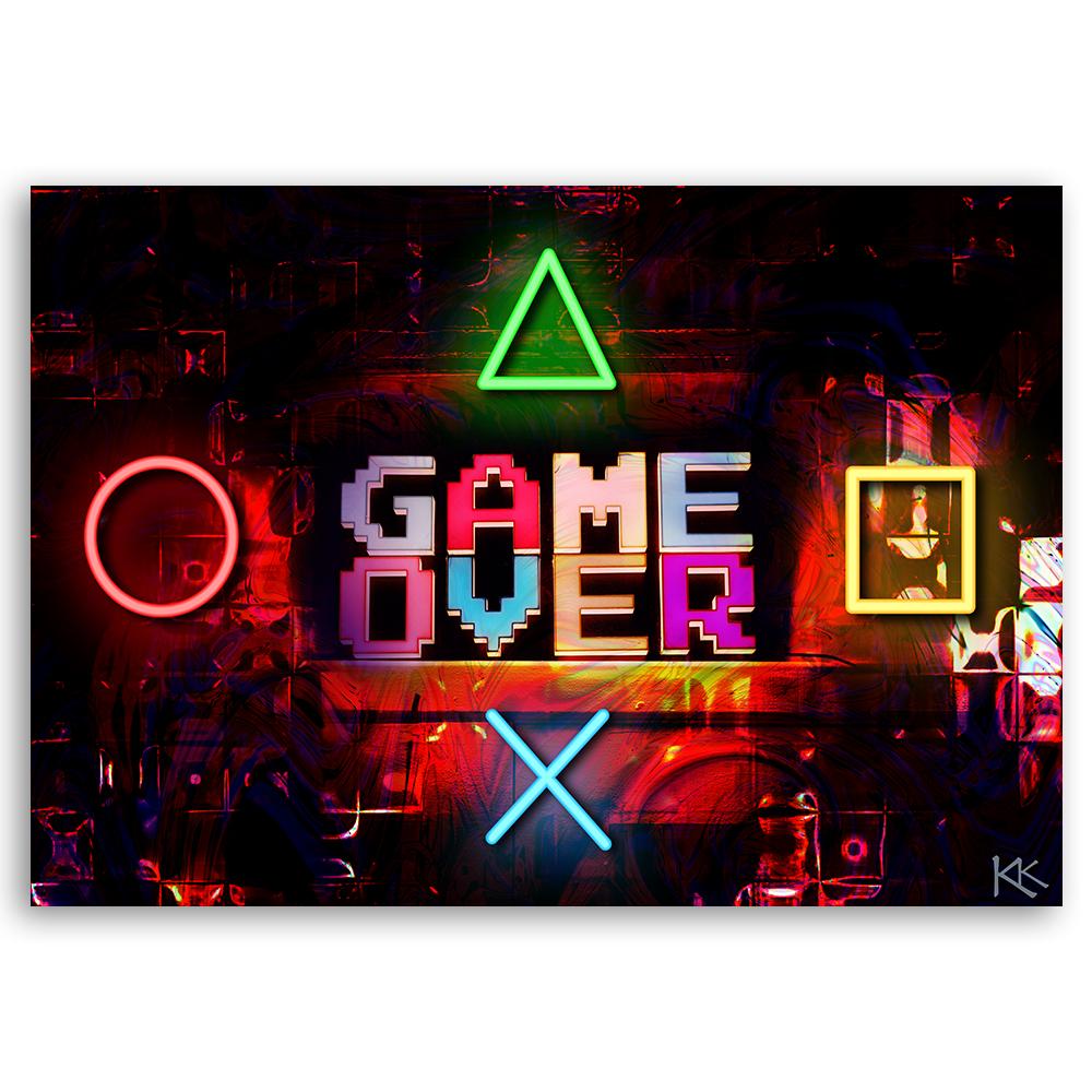 Canvas Print, Game Over Lettering for Gamers