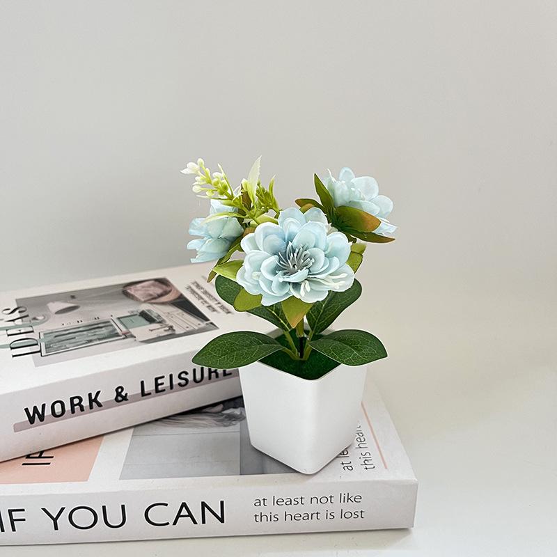 Miniature Chrysanthemum Bonsai Prop - Artificial Flower Decoration for Photography