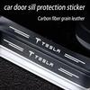 AAAIB1 Autocollant Seuil de Porte Voiture Fibre de Carbone Seuil Latéral Bande Anti-Rayures Autocollant Imperméable Pour Tesla Model 3 Model X Model S Model Y