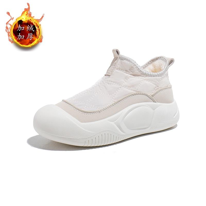Women's Shoes Cotton Shoes 2024 Winter New Velvet Versatile Female Students Tide Warm Platform Casual Snow Boots XW5811