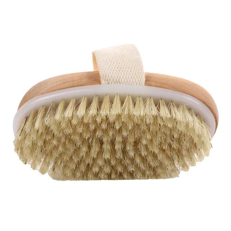 1pcs Exfoliating Wooden Body Massage Shower Brush Natural Bristle Bath Brush Soft SPA Woman Man Skin Care Wet Dry Body Brush