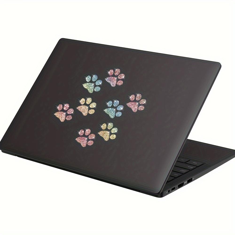 8pcs Sparkling Paw Print Car Stickers Reflective Vinyl Decals for Cars, Motorcycles & Laptops, Multi-Color Glitter Animal Theme, Self-Adhesive