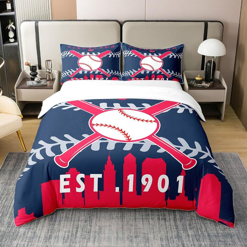 Baseball Bedding Kit Three-Piece Quilt Cover Geometric Honeycomb Digital Printing Home Textiles
