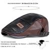 1Piece Men Pu Leather Beret Outdoor Adjustable Sunscreen Leisure Hat Spring Autumn Travel Tourism Beach Vacation