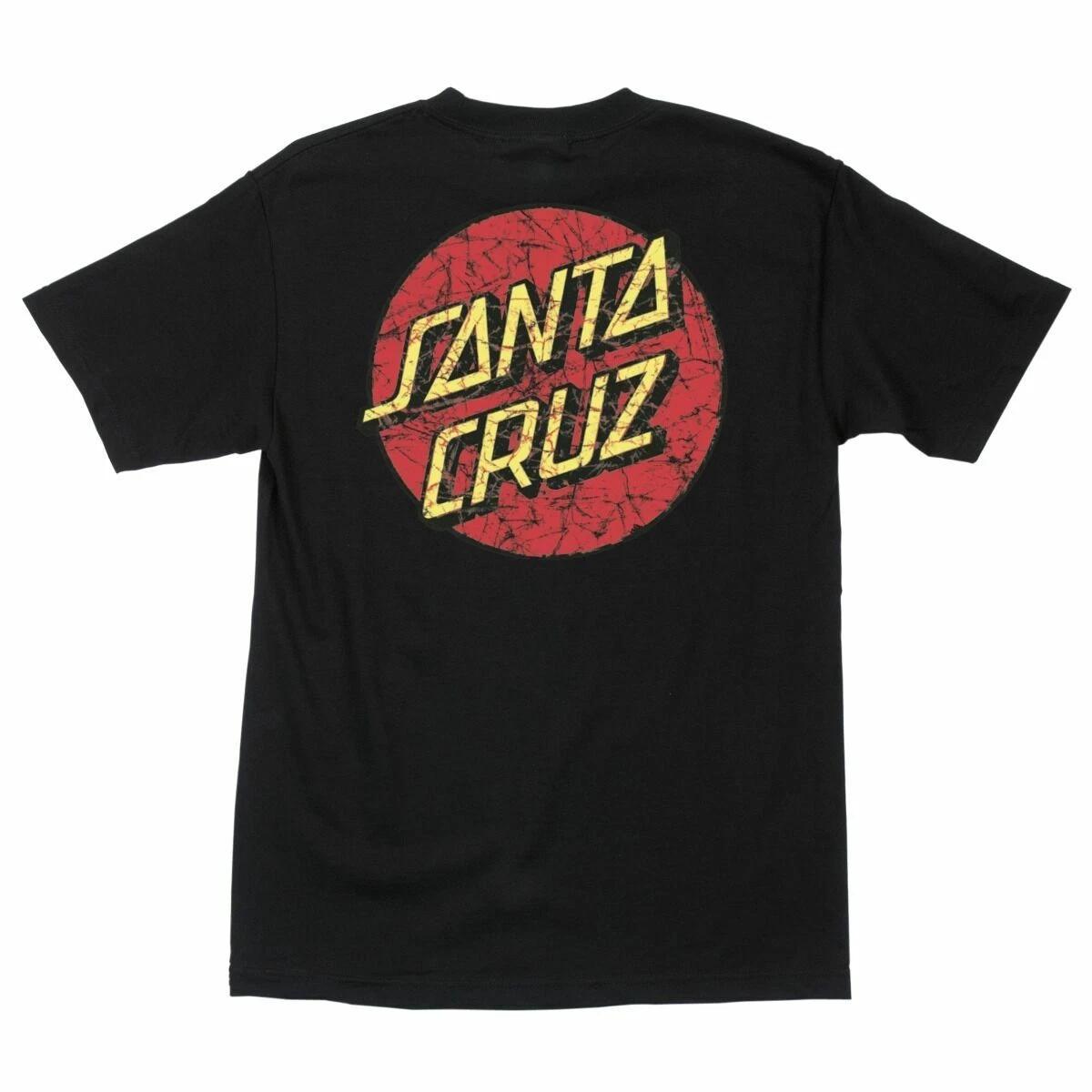 Santa Cruz WORN DOT Skateboard T Shirt BLACK S