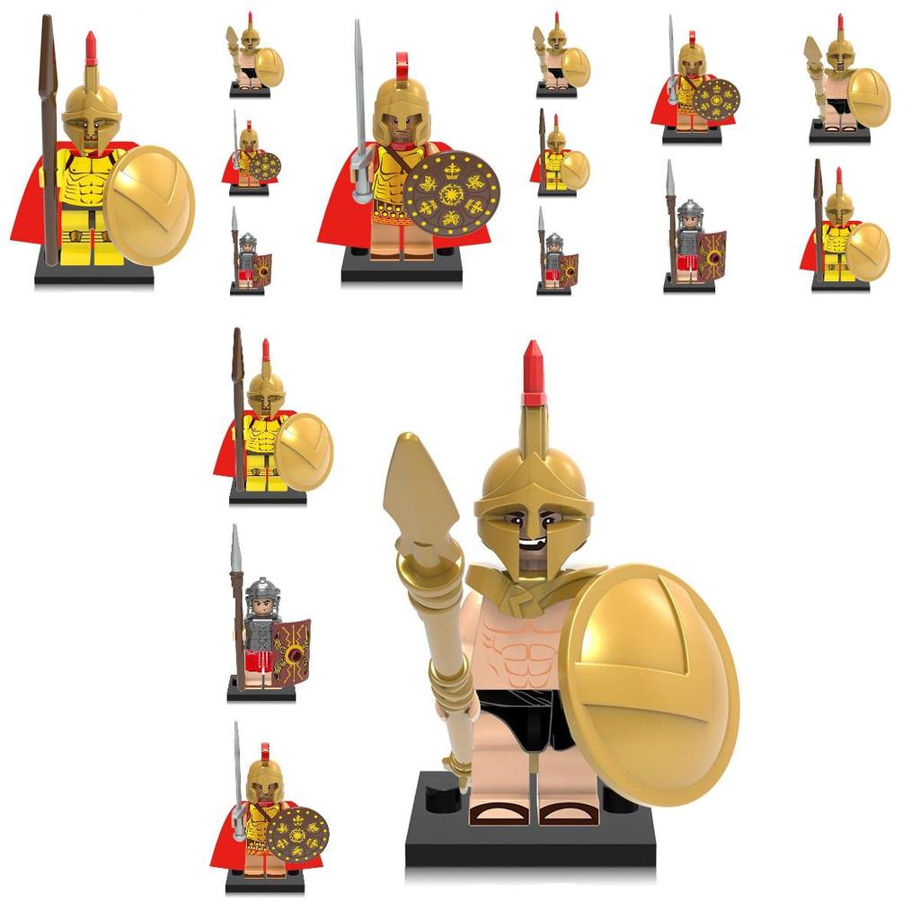 X0164 Spartan Warrior Toy Plastic Building Blocks Set Diy Bagged Packaging Abs Material
