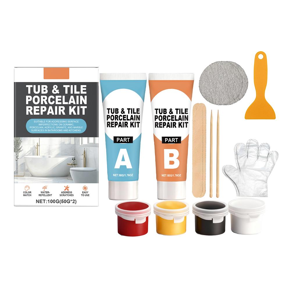 Tile Repair Agent Kit Paste Tile Ceramic Porcelain Repair Marble Floor Toilet Washbasin Crack Damage Break Fracture Caulk Repair Set