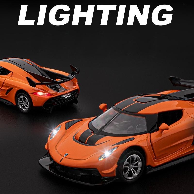 1:36 Jesko Supercar High Simulation Diecast Metal Alloy Model Car Sound Light Pull Back Collection Kids Toy Gifts