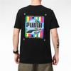 Puma Printed Logo Sport Crew Neck Vintage Short Sleeve T-Shirt Men Tops Black 531307-01