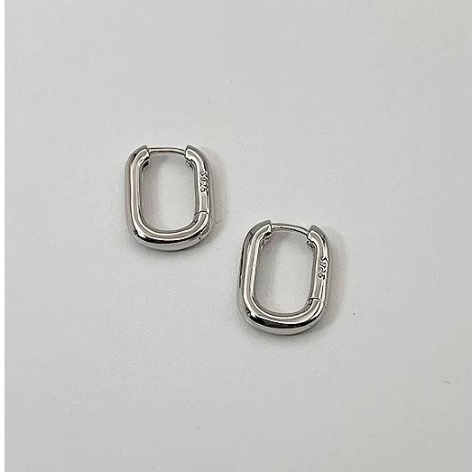 

BF CLUB 925 Sterling Silver Earrings For Women Trendy Simple Retro Rectangle Earring Jewelry Prevent Allergy Party Accessories