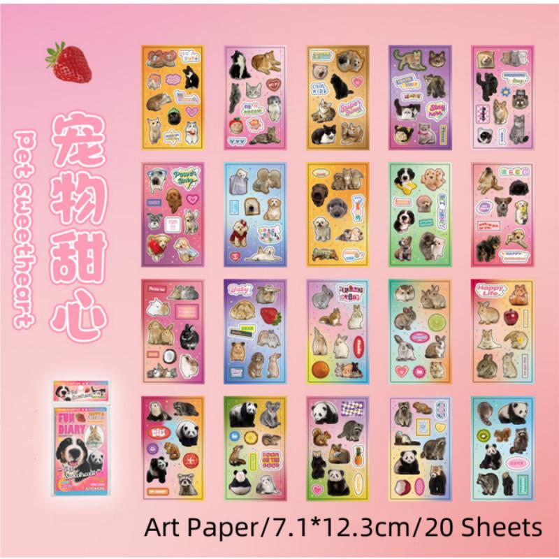 

20 Sheets DIY Sticker Student Hand Account Make Photo Frame Scrapbook Glass Bottle Notebook Book Decoration Sticker Stationery
