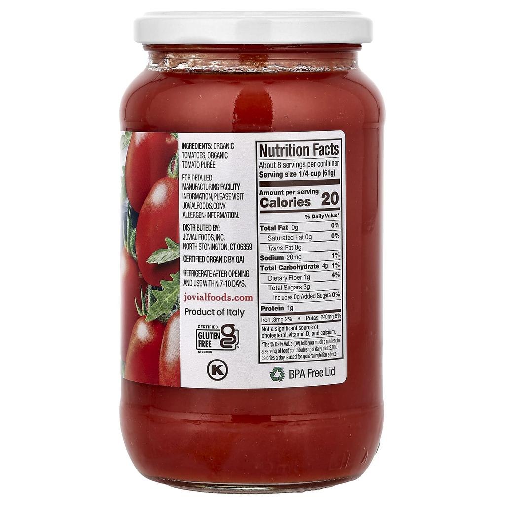 Jovial, Organic Crushed Tomatoes, 520g (18.3oz)