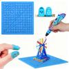 3D Printing Pen Silicone Mat DIY With 2 Finger Protectors Template Drawing Tool Silicone Pad Drawing Tools for Kids Adults
