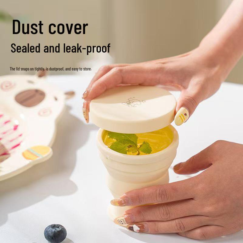 Collapsible Food-Grade Travel Cup: Outdoor Tea, Camping, Cold Drinks & Portable Mouthwash Cup.