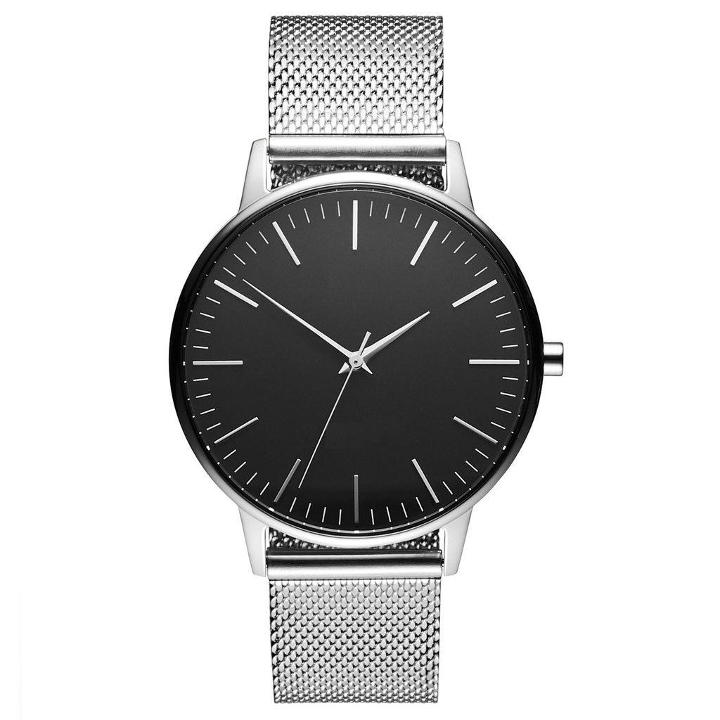 Trend Fashion Metal Mesh Belt Quartz Watch Mv Watch Business Leisure Ultra-Thin Watch Can Be Small Correction Label
