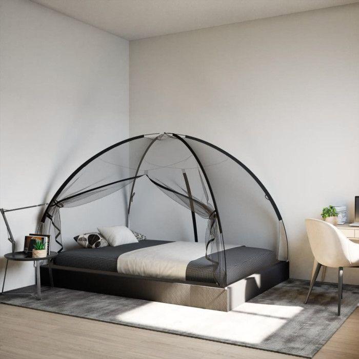 Mongolian Mosquito Net with Doors 220 Mesh Black 200x150x140 Cm