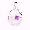 African Amethyst Pendant 925 Sterling Silver Rhodium Statement Jewelry Gift for Her
