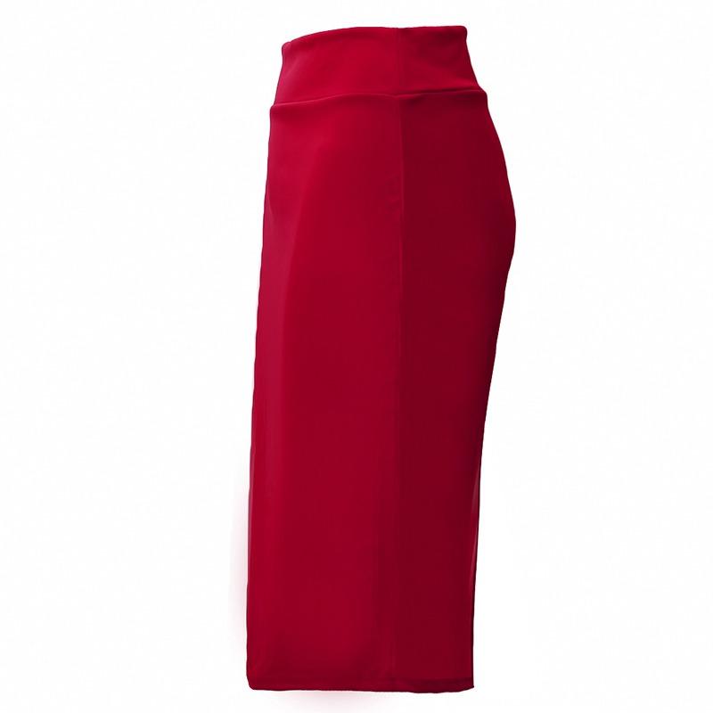 Women Fashion Sexy Office Slimming Buttocks Knee-Length Skirt Stretchable Midi Pencil Skirt