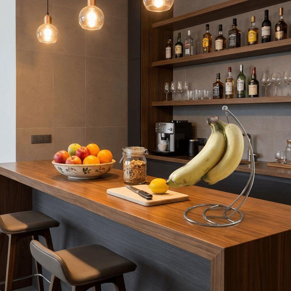 with Base Banana Holder Rust Proof Fruit Vertical Storage Rack Metal Banana Rack  Kitchen Storage