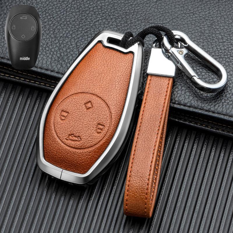 Leather Alloy Full Coverage Key Shell for Leapmotor T03/C11/C01/S01