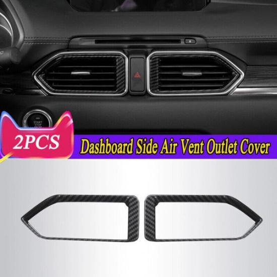 For Mazda CX-5 2017-2024 Carbon Fiber Dashboard Side Air Vent Outlet Cover Trim