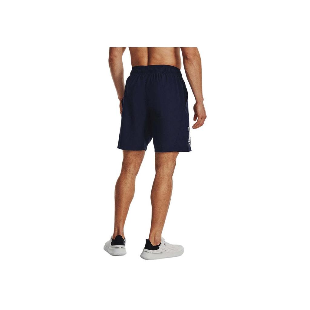 Under Armour Logo Print Mid-Rise Breathable Casual Shorts Men Shorts Navy-Blue 1377139-410