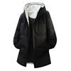 Knee Length Cotton Jacket, Winter Hooded Fashion, Casual and Versatile, with Thick Velvet and Medium To Long Length Cotton Jacket