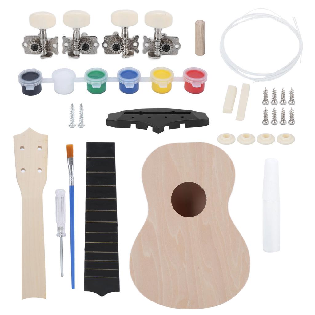 Ukulele Kit 21in DIY Basswood Lightweight Painting Handcrafted Gift Children Small Toys