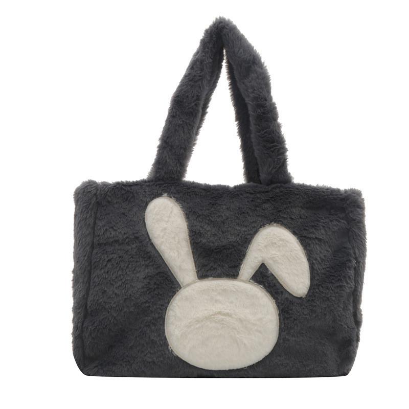 Large Capacity Plush Tote Bag Women Winter New Street Fashion Shoulder Bag