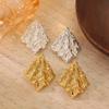 Cross Border Hot Lava 925 Silver Needle Earrings With Folded Electroplating 18k Gold Irregular Geometric