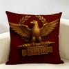 Gold Imperial Eagle Rome SPQR Cushion Cover Natural Linen Organic Fabric DoubleSided Printing Room Sofa Decor Pillow Case