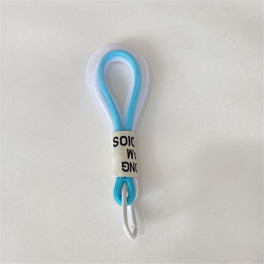 Mesh Fluorescent Keychains Mobile Phone Strap Bag Pendant Double Color Braided Rope Car Key Holder Accessories Gift