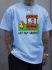 Unisexs Light Blue Loose Cotton Tee Got Any Grapes Duck Lemonade Stand Cartoon Crew Neck Short Sleeve Casual Street Male Top
