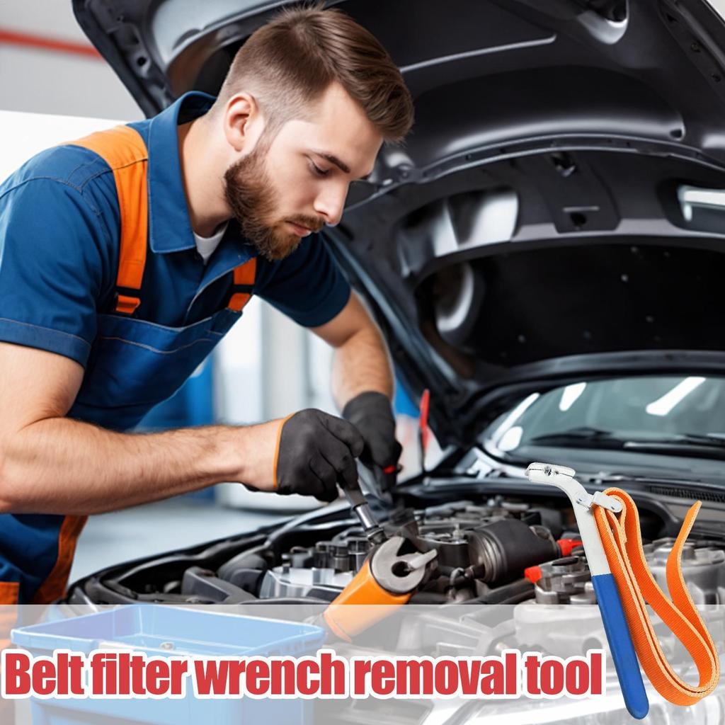 Heavy Duty Strap Wrench Adjustable Oil & Water Filter Removal Tool DIY Multi-Purpose Plumbing Wrench for Pipe Fittings Use